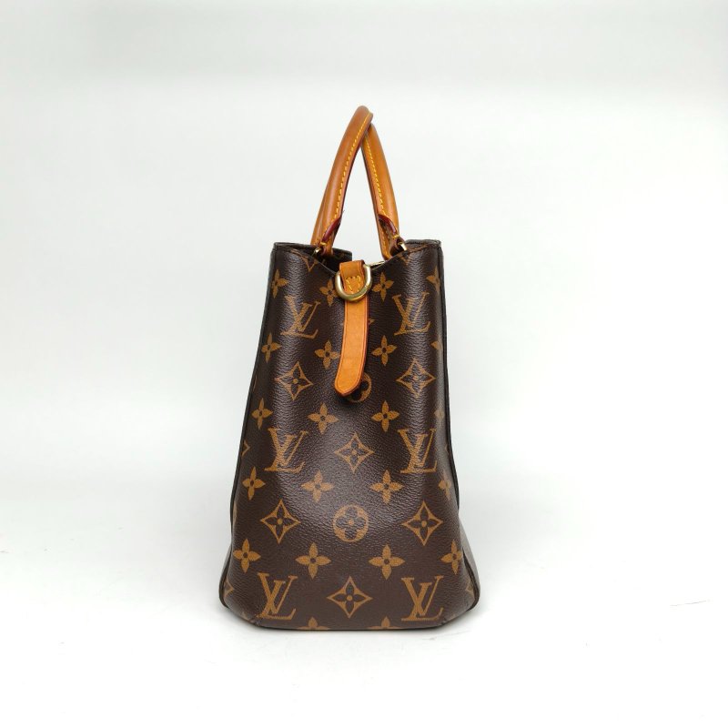 LOUIS VUITTON Montaigne蒙田中號老花PVC金扣2015肩背包-3