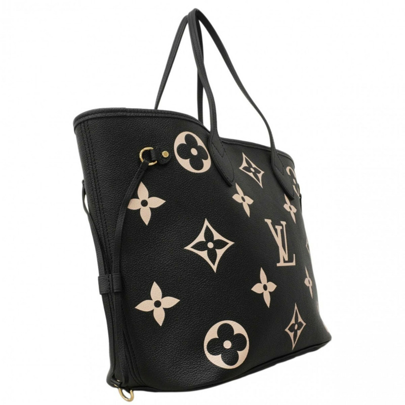 路易威登 Monogram Empreinte 雙色 Neverfull MM 手提包 M58907 黑色/米色 女士-1