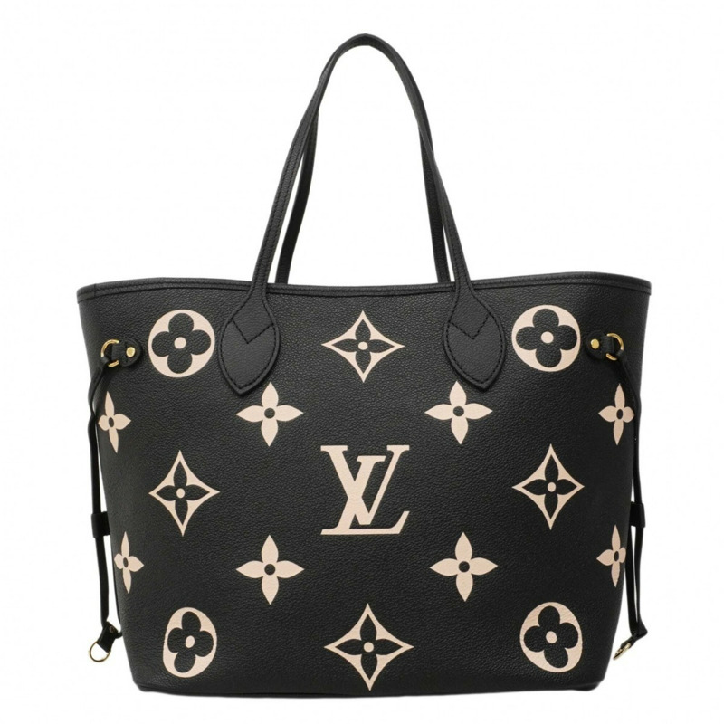 路易威登 Monogram Empreinte 雙色 Neverfull MM 手提包 M58907 黑色/米色 女士-8