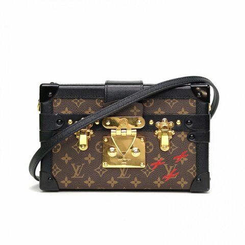 LOUIS VUITTON PETITEMALLE月光寶盒老花PVC金扣2016肩背包