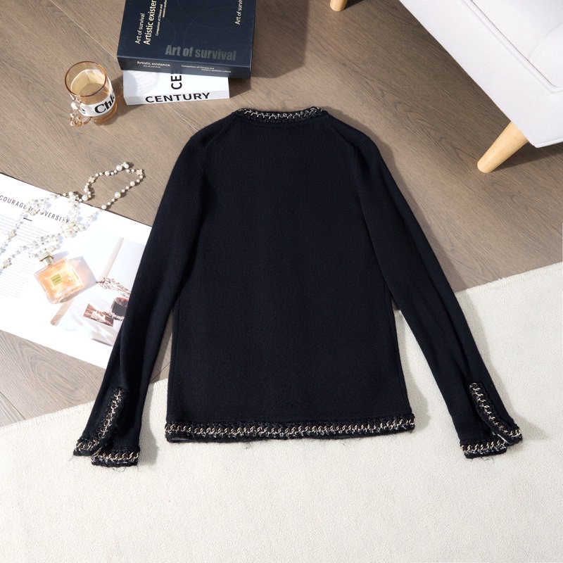 CHANEL經典黑色針織開衫-7