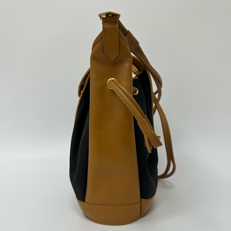 【赫蒂國際精品】YSL 聖羅蘭 絕版 古董編織拼皮革水桶包 vintage-3