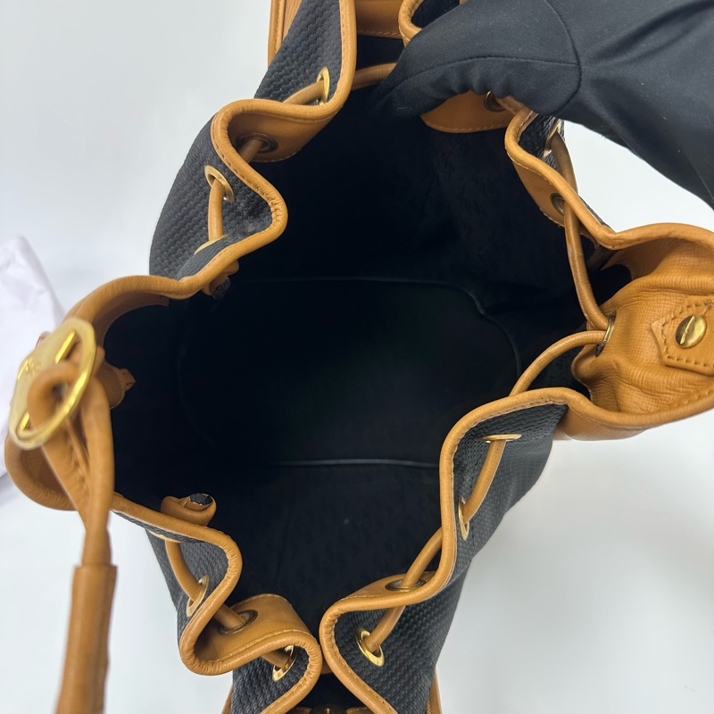 【赫蒂國際精品】YSL 聖羅蘭 絕版 古董編織拼皮革水桶包 vintage-10