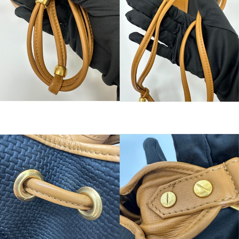 【赫蒂國際精品】YSL 聖羅蘭 絕版 古董編織拼皮革水桶包 vintage-13