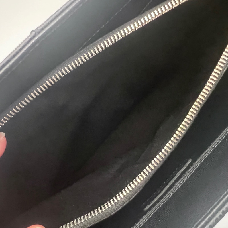 Chanel 黑荔枝牛皮菱格紋GST銀釦肩背包-13