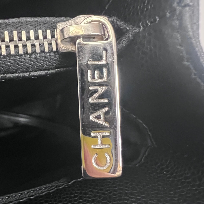 Chanel 黑荔枝牛皮菱格紋GST銀釦肩背包-18