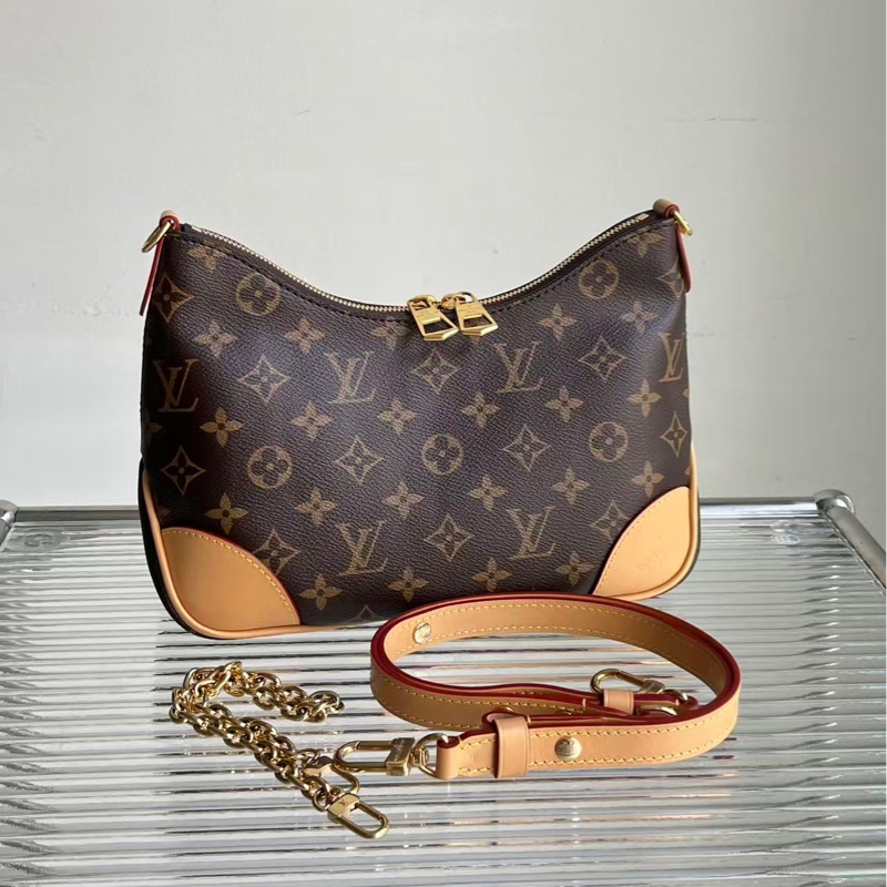 🔥新到：LV / 路易威登Boulogne黃牛角 鏈條包，經典老花 晶片款，尺寸：26*18cm-6