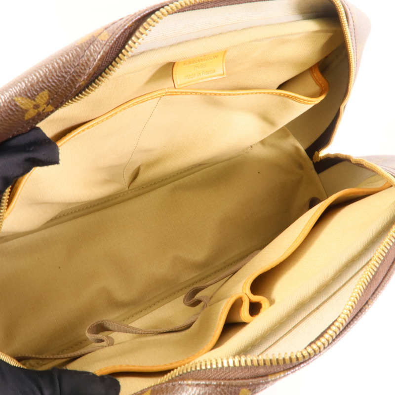 LOUIS VUITTON Monogram Deauville金扣手挽袋棕色-4