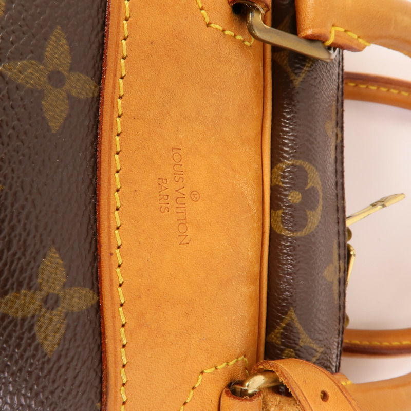 LOUIS VUITTON Monogram Deauville金扣手挽袋棕色-7