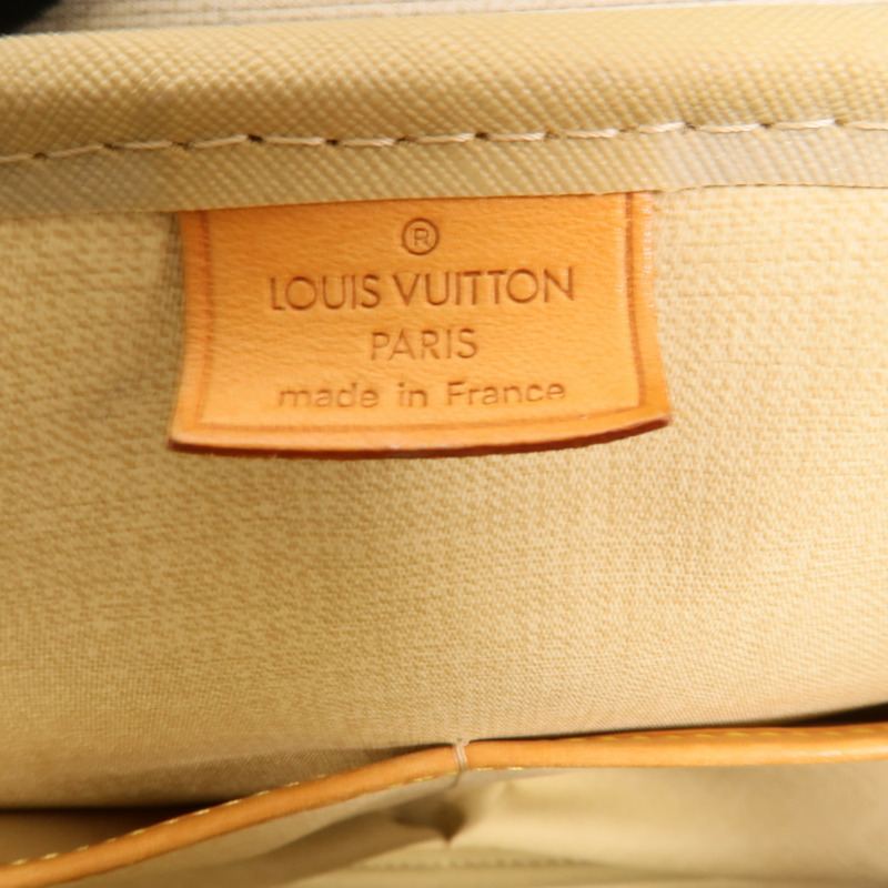 LOUIS VUITTON Monogram Deauville金扣手挽袋棕色-8