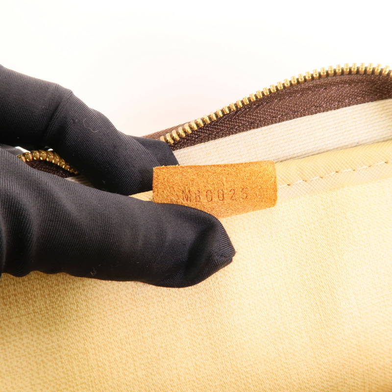 LOUIS VUITTON Monogram Deauville金扣手挽袋棕色-9