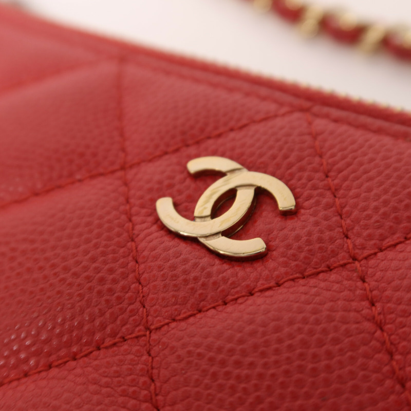 CHANEL 牛皮皮革Chain Shoulder鏈帶肩背袋-11