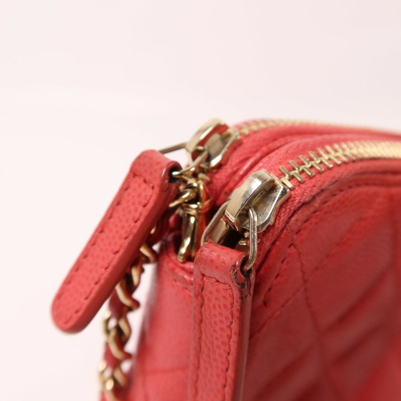 CHANEL 牛皮皮革Chain Shoulder鏈帶肩背袋-12