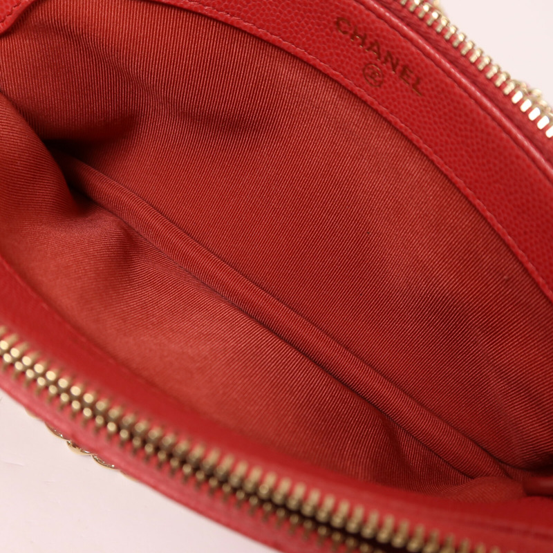 CHANEL 牛皮皮革Chain Shoulder鏈帶肩背袋-18