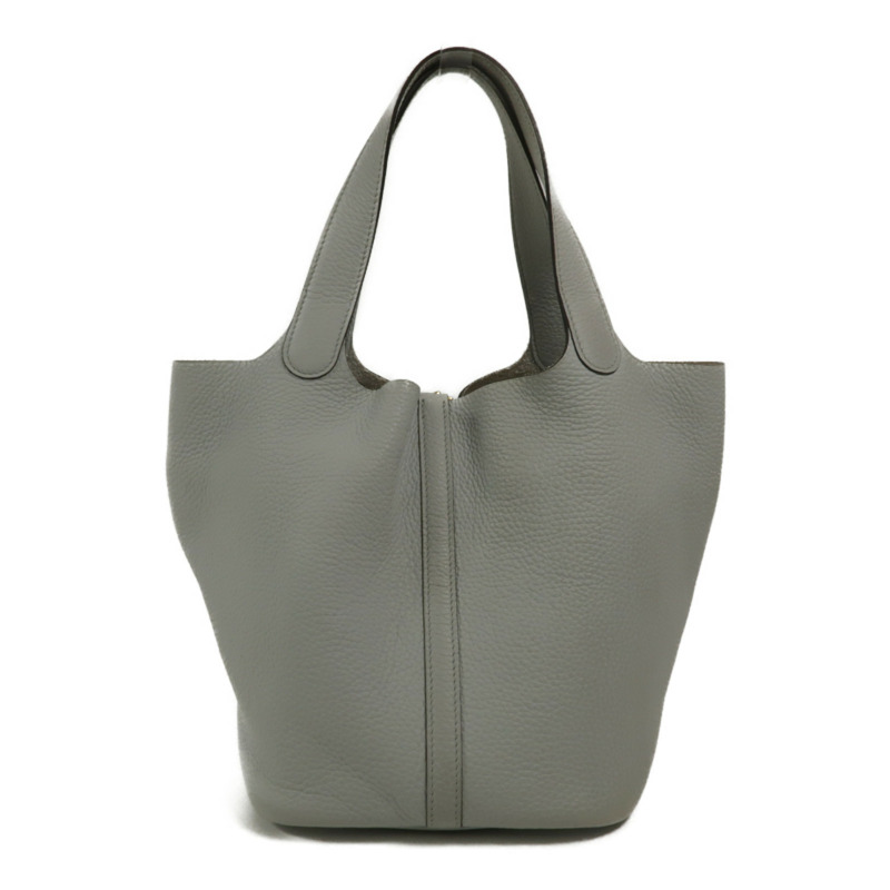 HERMES Clemence皮革Picotin MM手挽袋Bleu Pale-1