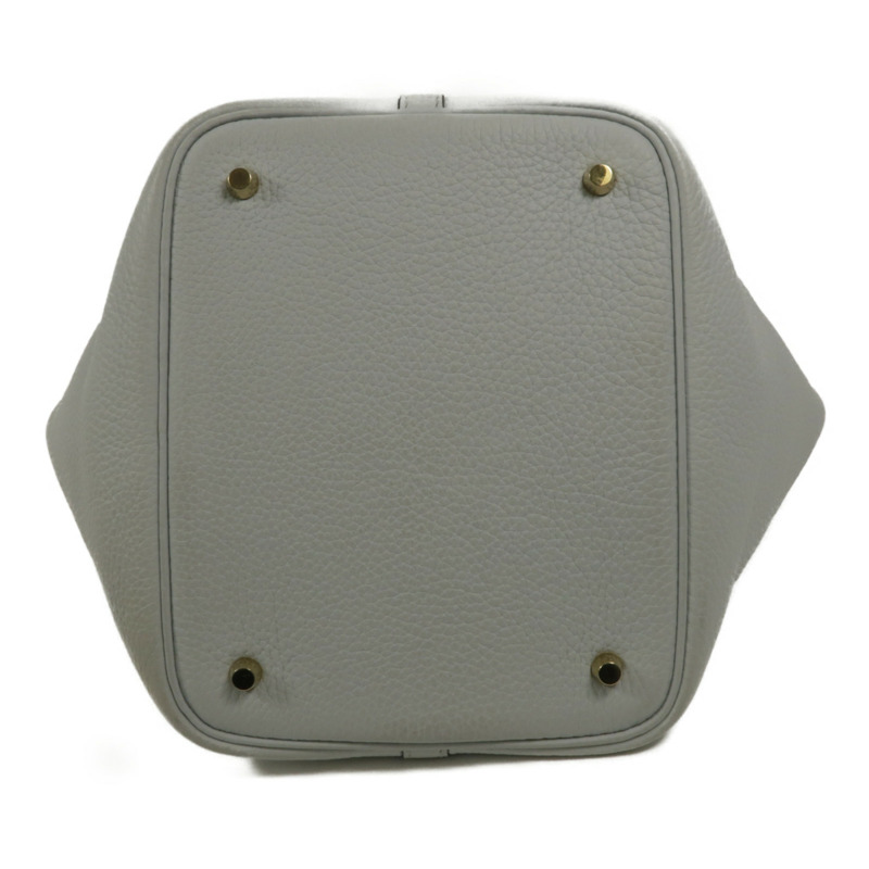 HERMES Clemence皮革Picotin MM手挽袋Bleu Pale-3