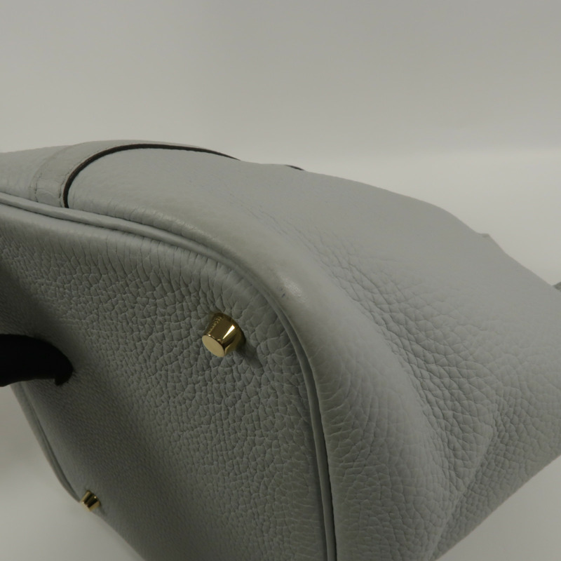 HERMES Clemence皮革Picotin MM手挽袋Bleu Pale-9