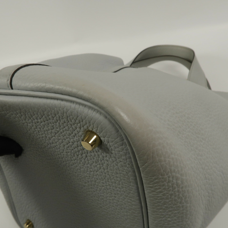 HERMES Clemence皮革Picotin MM手挽袋Bleu Pale-11