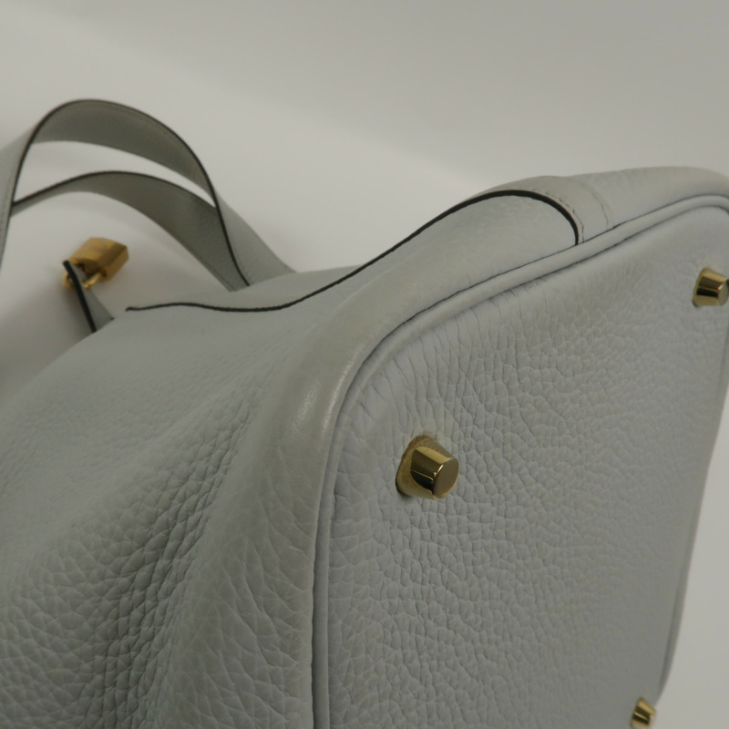 HERMES Clemence皮革Picotin MM手挽袋Bleu Pale-12