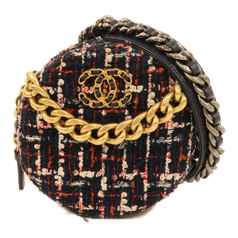 CHANEL Tweed Chain Shoulder肩背袋