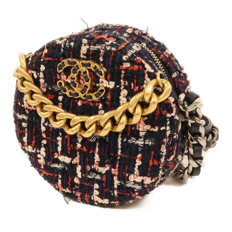 CHANEL Tweed Chain Shoulder肩背袋-2