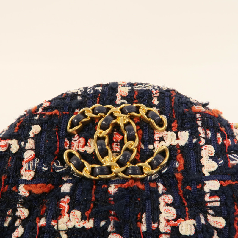 CHANEL Tweed Chain Shoulder肩背袋-5