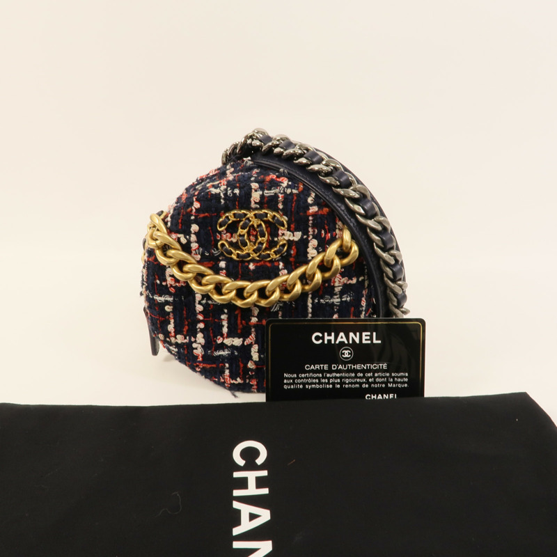 CHANEL Tweed Chain Shoulder肩背袋-10