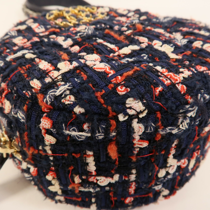 CHANEL Tweed Chain Shoulder肩背袋-11