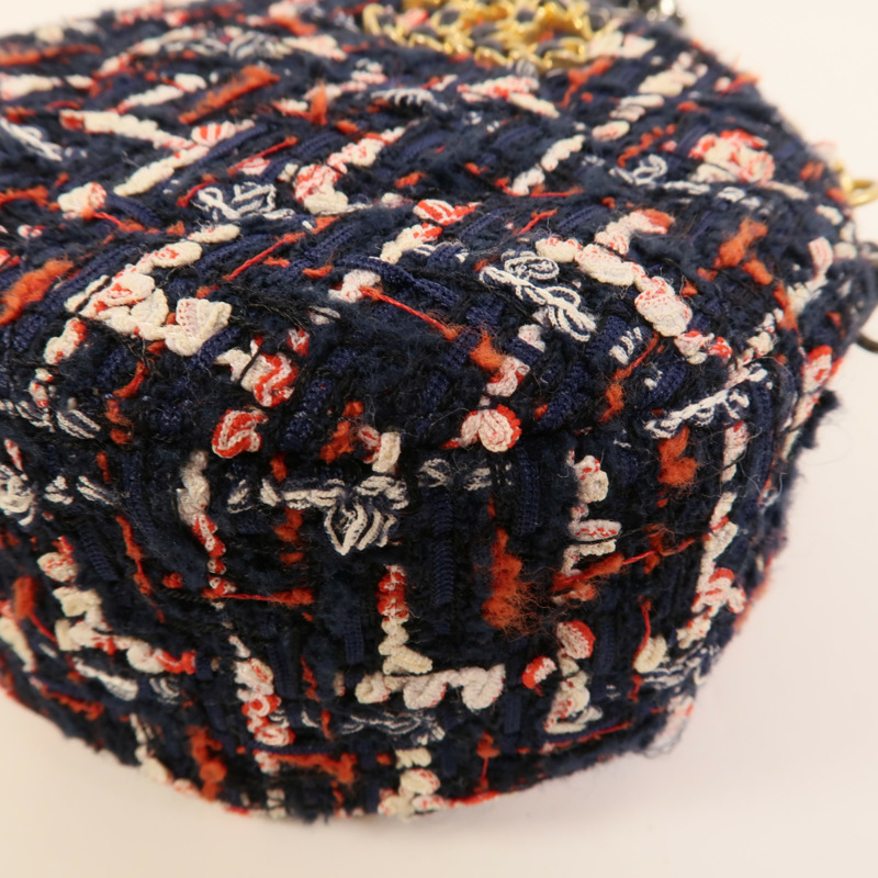 CHANEL Tweed Chain Shoulder肩背袋-12