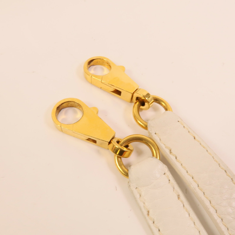 HERMES Clemence皮革Kelly 28手挽肩背兩用袋White-9