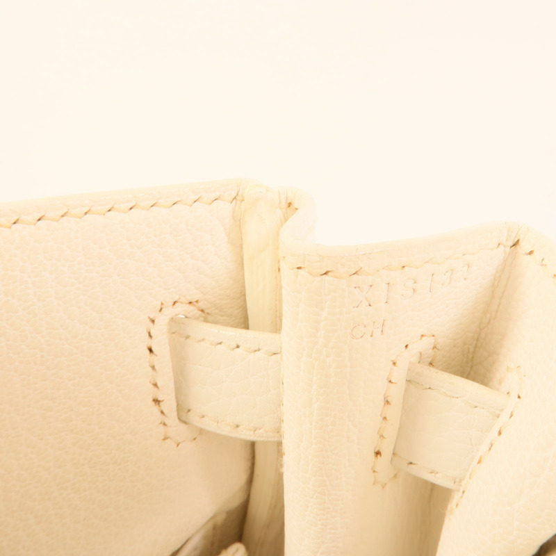 HERMES Clemence皮革Kelly 28手挽肩背兩用袋White-11