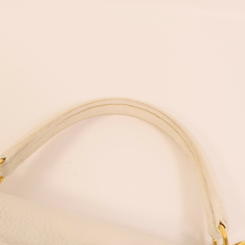 HERMES Clemence皮革Kelly 28手挽肩背兩用袋White-19