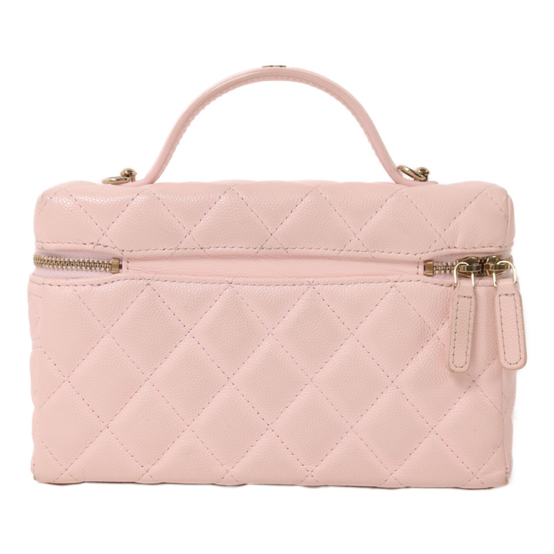 CHANEL 牛皮皮革Vanity With Chain鏈帶手挽肩背兩用袋-1