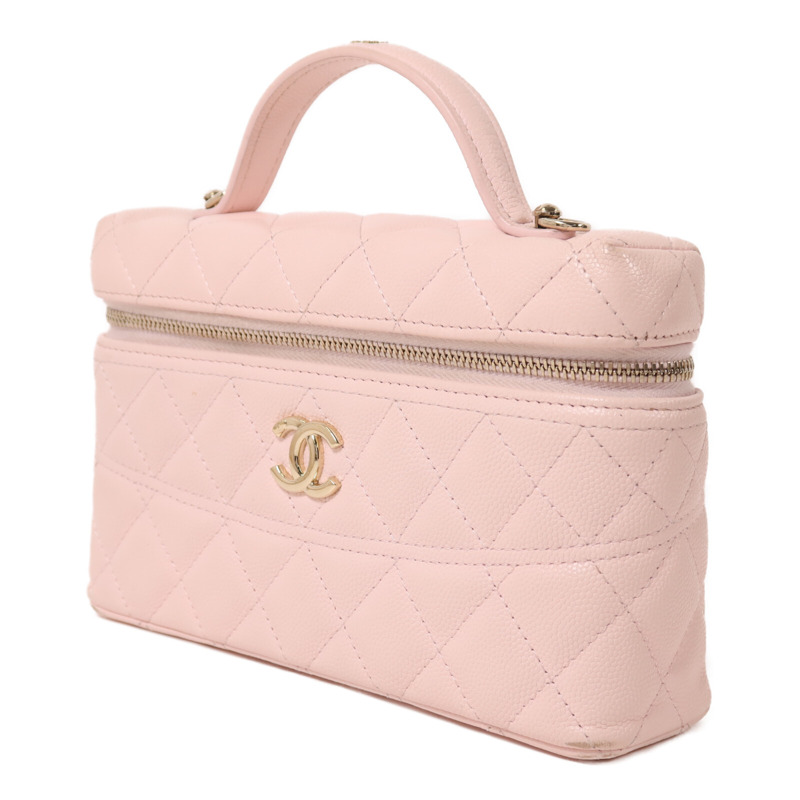 CHANEL 牛皮皮革Vanity With Chain鏈帶手挽肩背兩用袋-2