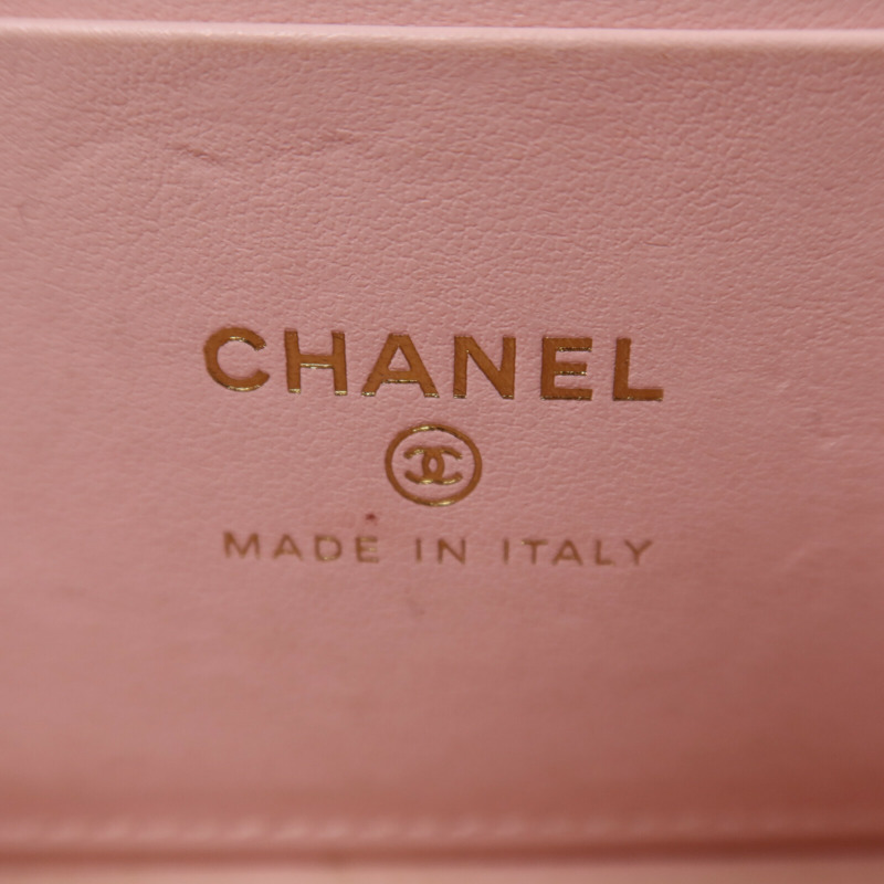 CHANEL 牛皮皮革Vanity With Chain鏈帶手挽肩背兩用袋-5