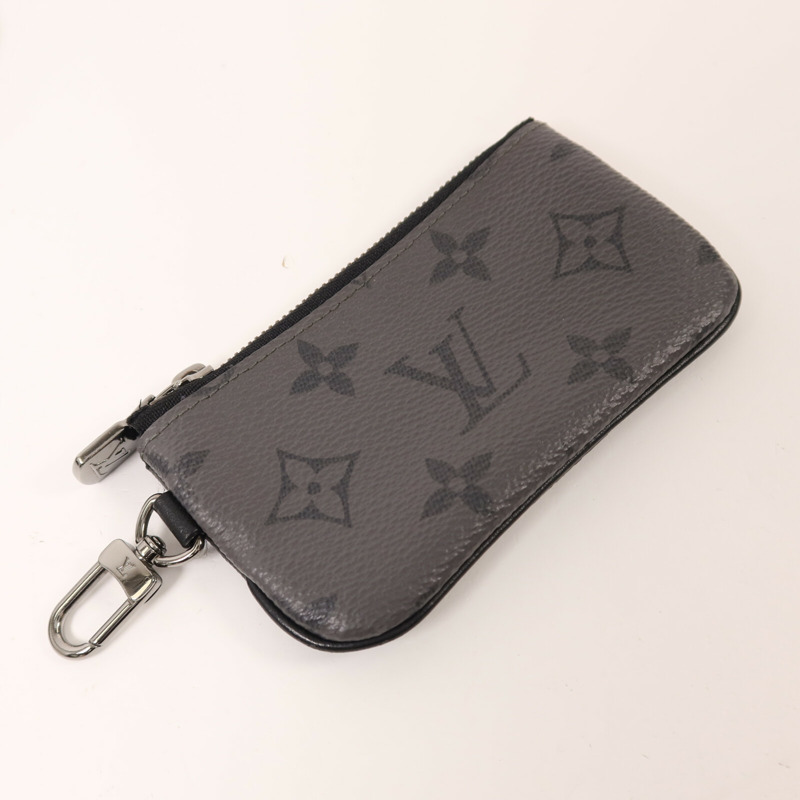 LOUIS VUITTON Monogram Eclipse Reverse Trio Messenger銀扣肩背袋灰色-16