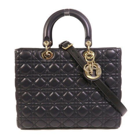 Dior 羊皮皮革Lady Dior Large手挽肩背兩用袋