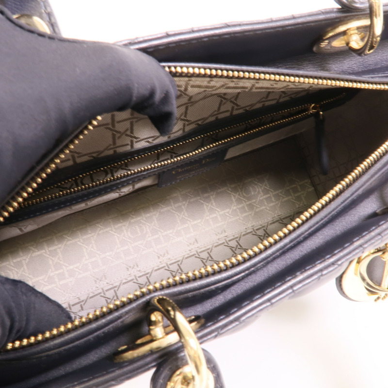 Dior 羊皮皮革Lady Dior Large手挽肩背兩用袋-4