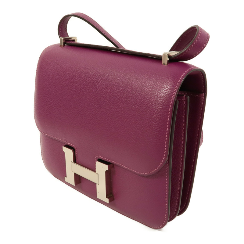 HERMES Evercolor皮革Constance Mini肩背袋Anemone-2