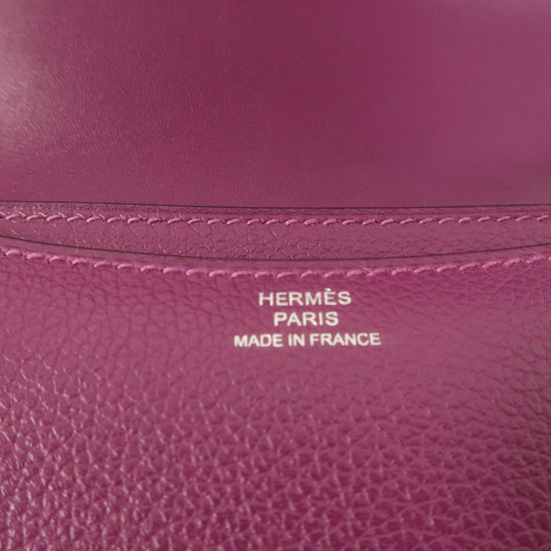 HERMES Evercolor皮革Constance Mini肩背袋Anemone-7