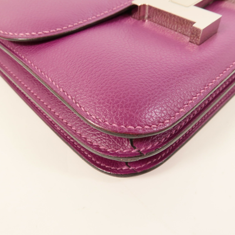 HERMES Evercolor皮革Constance Mini肩背袋Anemone-10
