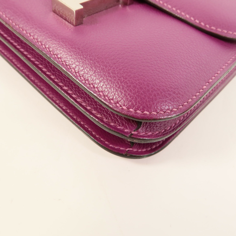 HERMES Evercolor皮革Constance Mini肩背袋Anemone-11