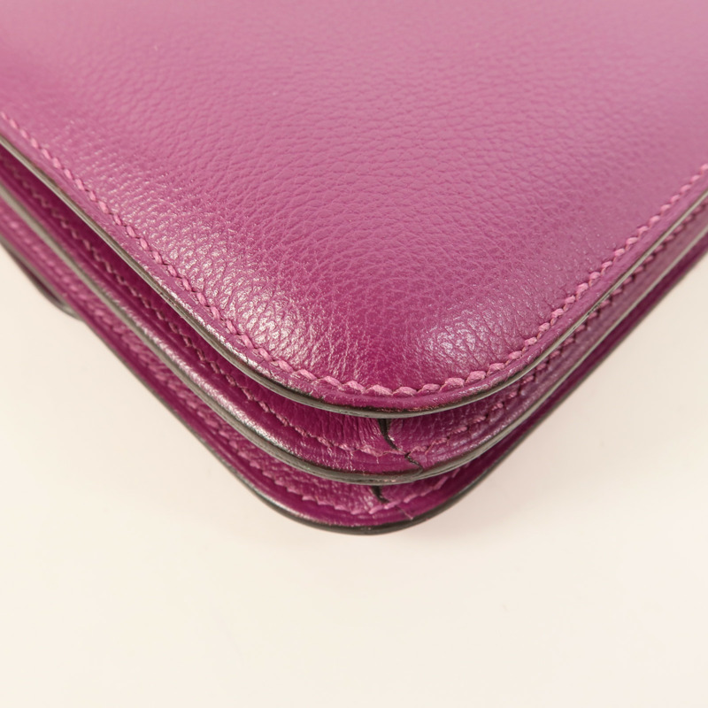 HERMES Evercolor皮革Constance Mini肩背袋Anemone-12