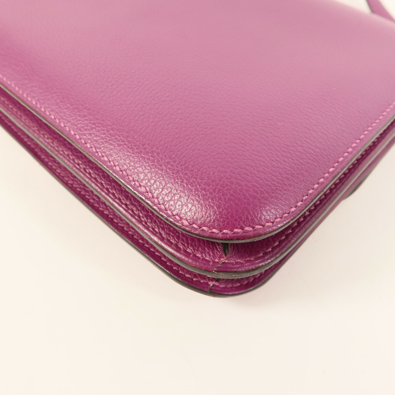 HERMES Evercolor皮革Constance Mini肩背袋Anemone-13
