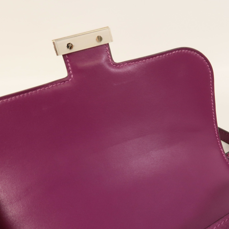 HERMES Evercolor皮革Constance Mini肩背袋Anemone-16