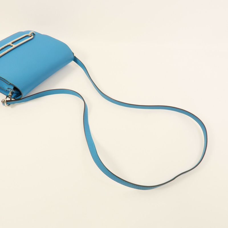 HERMES Evercolor皮革Roulis Mini肩背袋Bleu Zanzibar-4