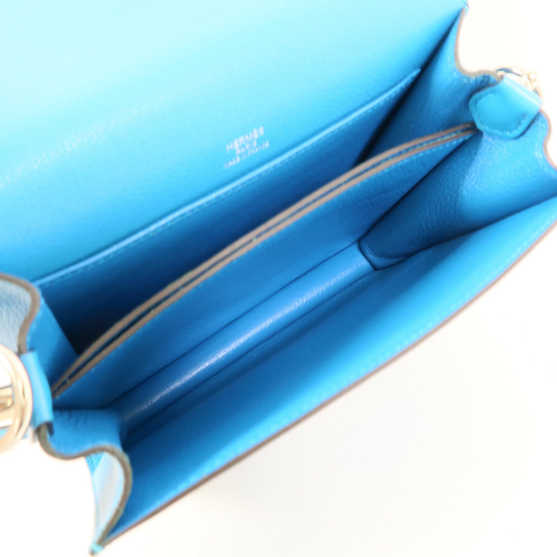 HERMES Evercolor皮革Roulis Mini肩背袋Bleu Zanzibar-5