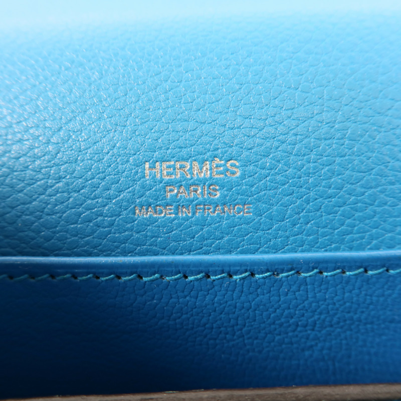 HERMES Evercolor皮革Roulis Mini肩背袋Bleu Zanzibar-7
