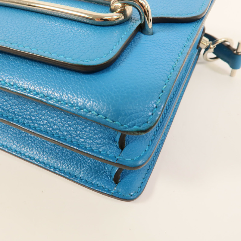 HERMES Evercolor皮革Roulis Mini肩背袋Bleu Zanzibar-11