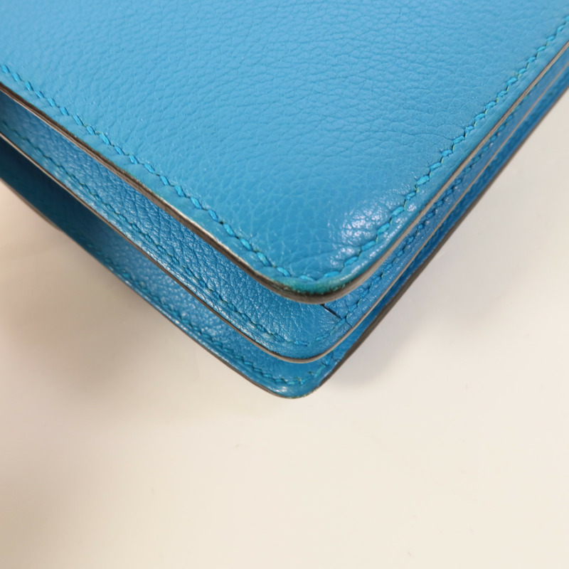 HERMES Evercolor皮革Roulis Mini肩背袋Bleu Zanzibar-12